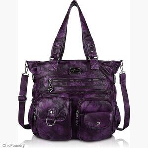 Large Hobo Shoulder Bag with Crossbody Strap, 13x4.8x12 Inches, 8 Pockets